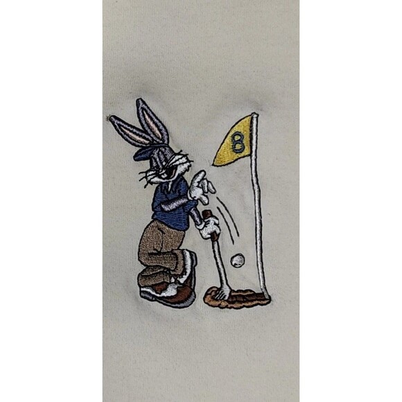 Vintage WB Warner Bros Studio Store Bugs Bunny Tan Polo Shirt Men’s XXL Golf - Picture 4 of 10